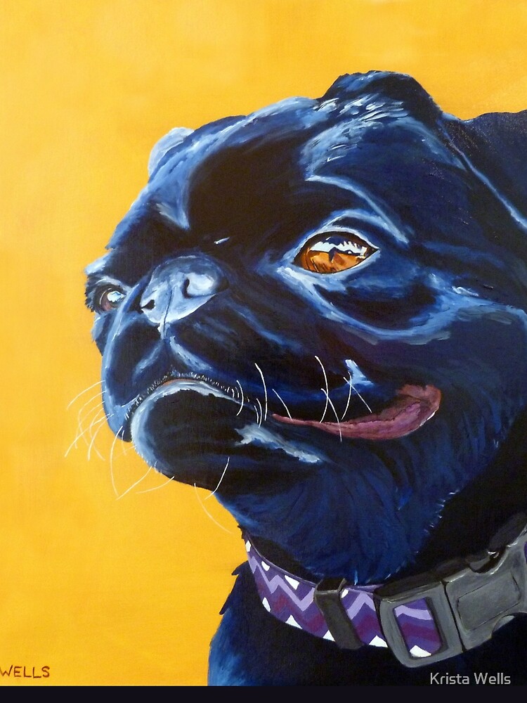 Thumbnail 4 of 4, Graphic T-Shirt, Smiling Pug designed and sold by Ruca.