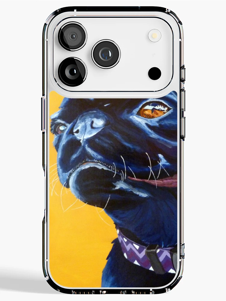 Thumbnail 1 of 5, iPhone Case, Smiling Pug designed and sold by Krista Wells.
