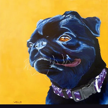 Artwork thumbnail, Smiling Pug by Krista Wells