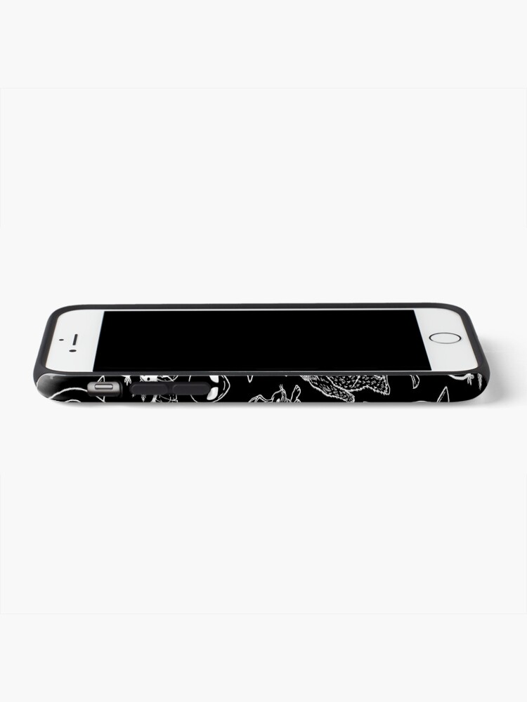 Alternate view of Cryptid Pattern (Black Background) iPhone Case & Cover