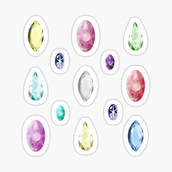 Glittery Precious Gemstones Sticker