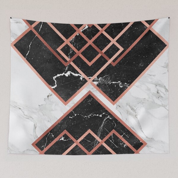 Item preview, Hourglass - abstract geometric composition, marble and rosegold designed and sold by cadinera.
