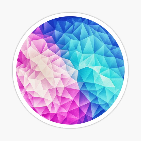 Vista previa del artículo con la obra «Rosa - Azul hielo / Polígono abstracto Cristal Cubismo Diseño de triángulo de baja poli (Orgullo Lgbt))», diseñado y vendido por badbugs.