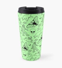 Cryptid Pattern (Green Background) Travel Mug
