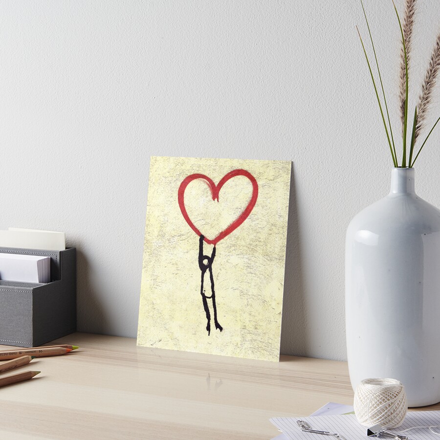 Flying heart ceramic vase