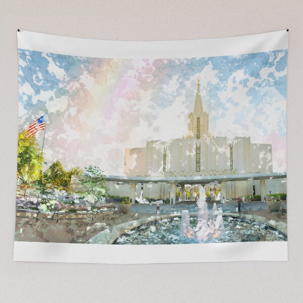 Item preview, Jordan River Utah LDS Temple Watercolor designed and sold by melodyrosemedia.