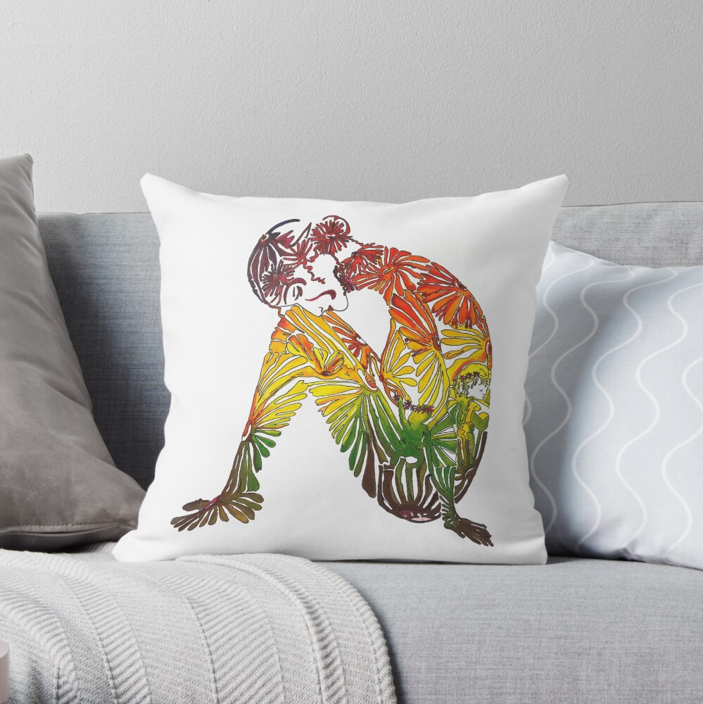 Flower child Throw Pillow