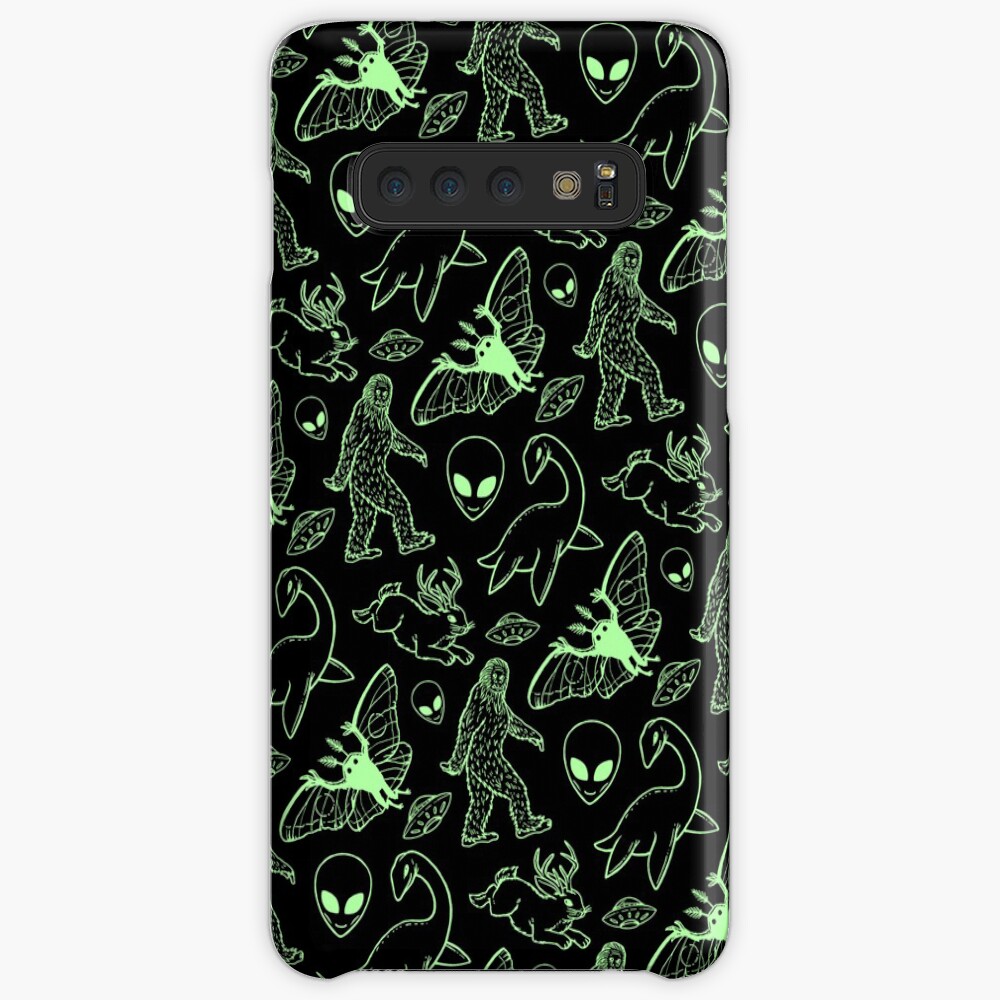 Cryptid Pattern (Green Lines) Case & Skin for Samsung Galaxy