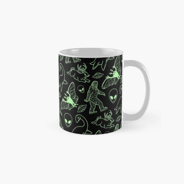 Cryptid Pattern (Green Lines) Classic Mug