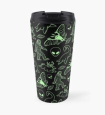 Cryptid Pattern (Green Lines) Travel Mug