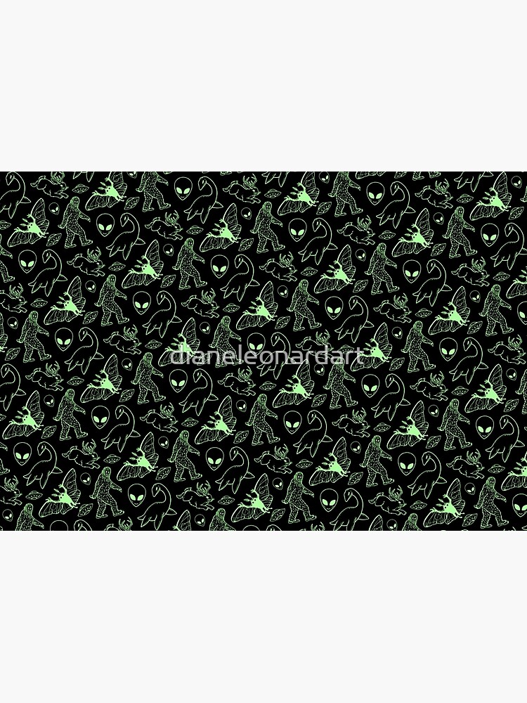 Cryptid Pattern (Green Lines) by dianeleonardart