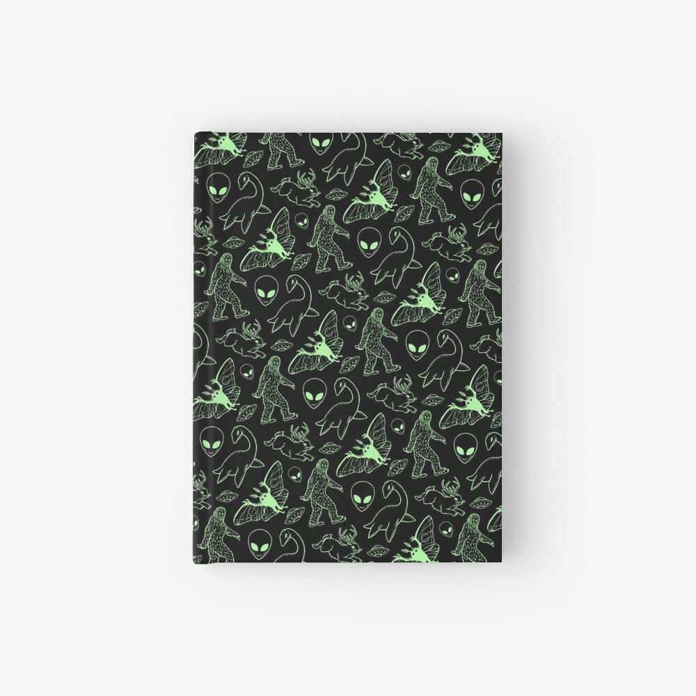 Cryptid Pattern (Green Lines) Hardcover Journal