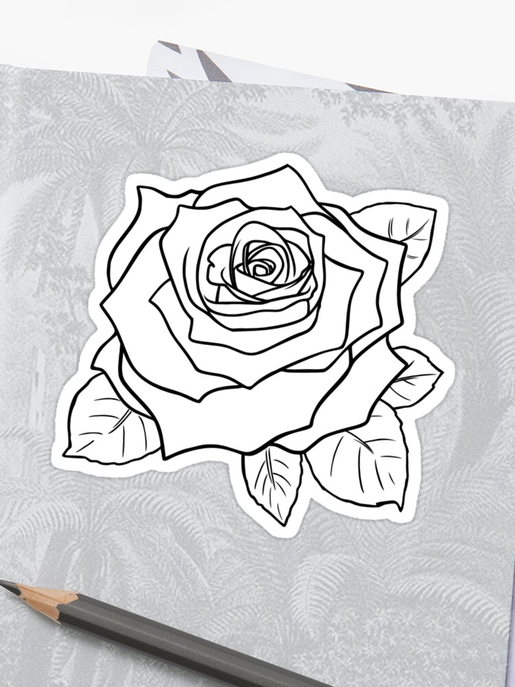 Black White Rose Sticker