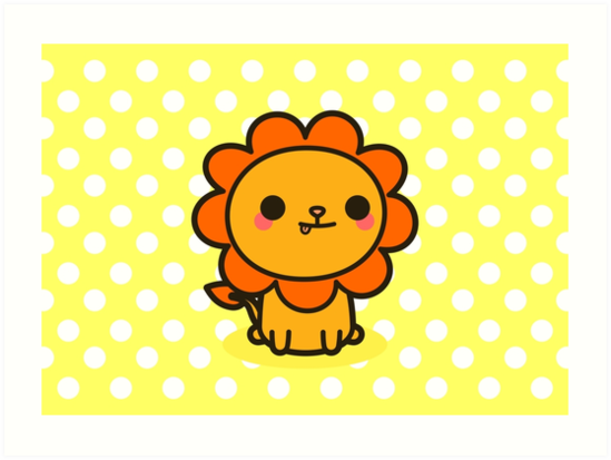 "Kawaii lion" Art Prints by peppermintpopuk | Redbubble