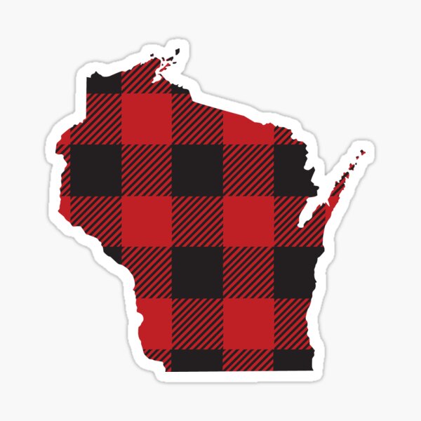 Wisconsin State Flannel Plaid Design Sticker