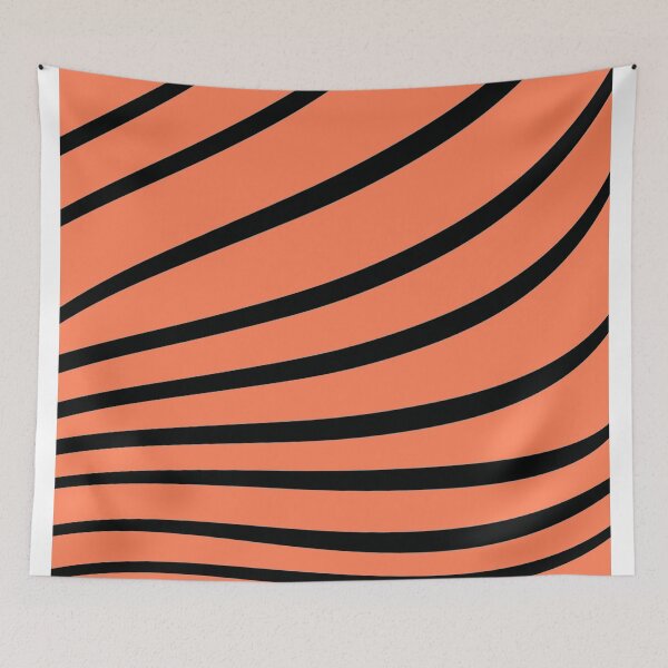Item preview, Textured, zebra, lines, black and orange, abstract, beautiful, amazing designed and sold by hvasilevshop.
