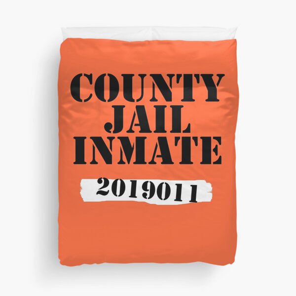 Orange Prisoner - County Jail Inmate Numbered Duvet Cover