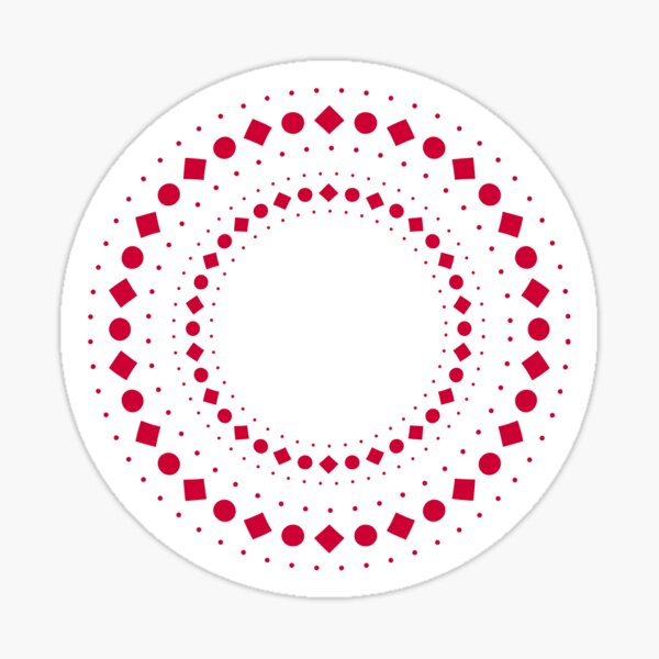 Red Squares in a Circle Planner Stickers Sticker