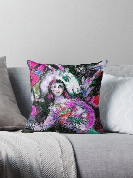 Item preview, LADY WITH FLOWERS : Chagall Style Abstract Print designed and sold by posterbobs.