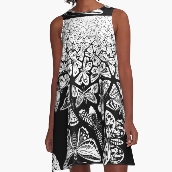 Butterflies Tessellation 1950 - Maurits Cornelis Escher A-Line Dress