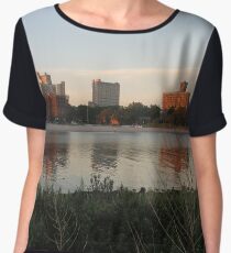 #city #skyline #water #river #cityscape #urban #building #architecture #sky #blue #buildings #panorama #view #downtown #sunset #park #reflection #travel #evening #dusk #lake #panoramic #newyork Chiffon Top