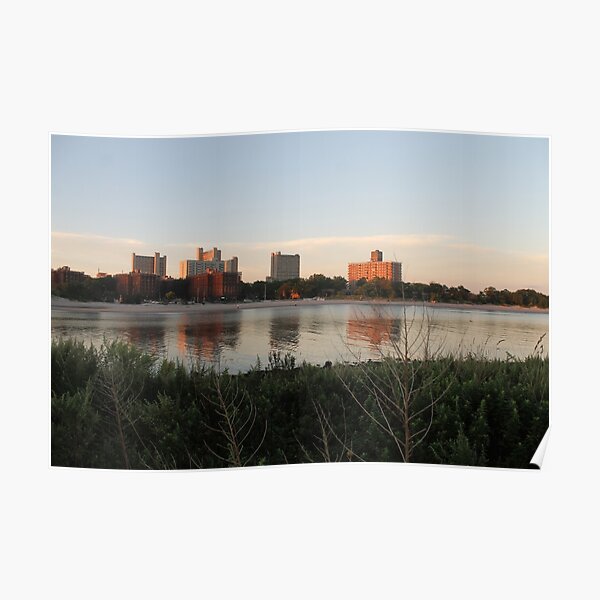 #city #skyline #water #river #cityscape #urban #building #architecture #sky #blue #buildings #panorama #view #downtown #sunset #park #reflection #travel #evening #dusk #lake #panoramic #newyork Poster