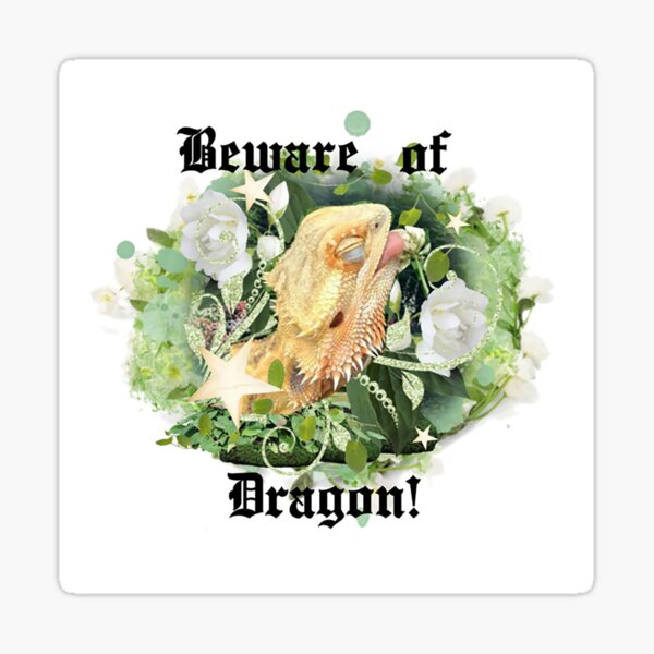 Item preview, Beware Of Dragon! Bearded Dragon designed and sold by BunkhouseBliss.