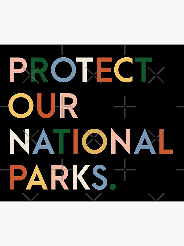 Protect our national parks - modern font rainbow colors by rosalynnllc