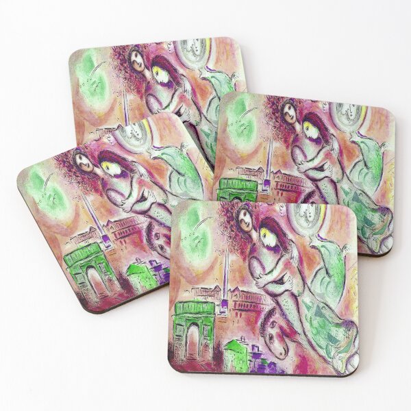 Item preview, ROMEO et JULIETTE : Abstract Modern Chagall Style Print designed and sold by posterbobs.