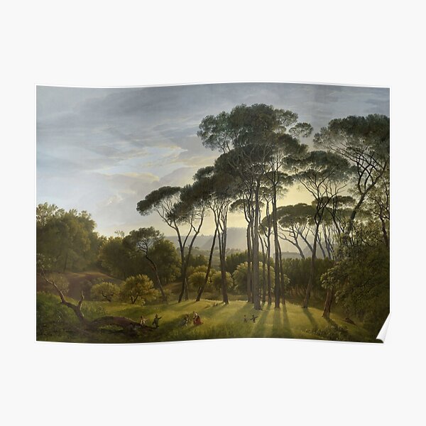 Italian Landscape with Umbrella Pines - Hendrik Voogd Poster