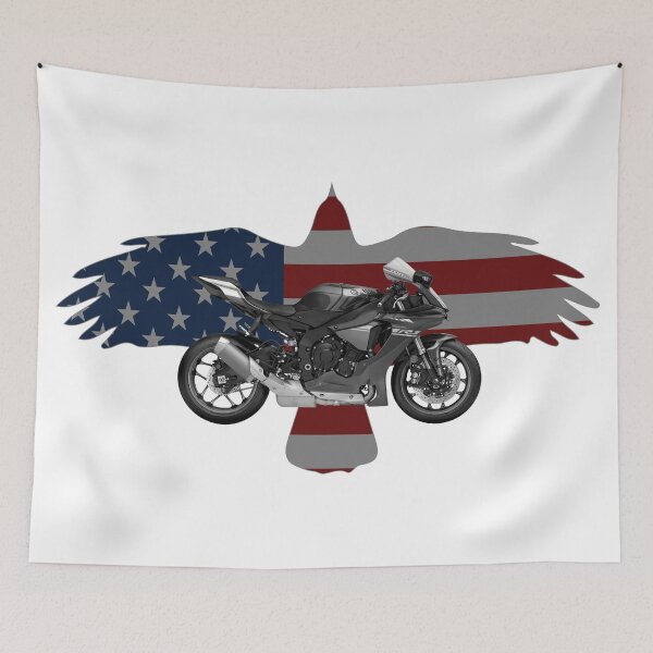 Item preview, R1 Raven American Flag designed and sold by MotoringZen.