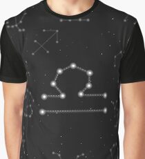 Waage Sternzeichen Konstellation Design Grafik T-Shirt