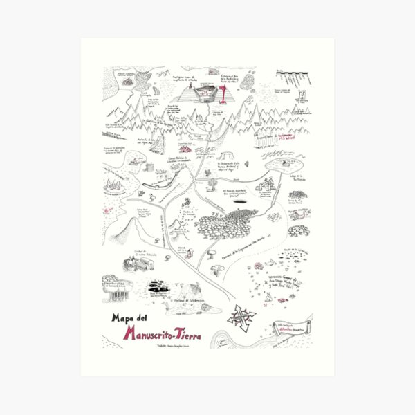 The Map of Manuscript Earth - in Spanish! Art Print