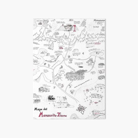 The Map of Manuscript Earth - in Spanish! Art Board Print