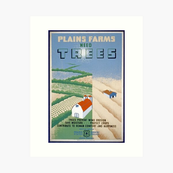 Item preview, Plains Farms Need Trees, Works Progress Administration designed and sold by PromoteProgress.