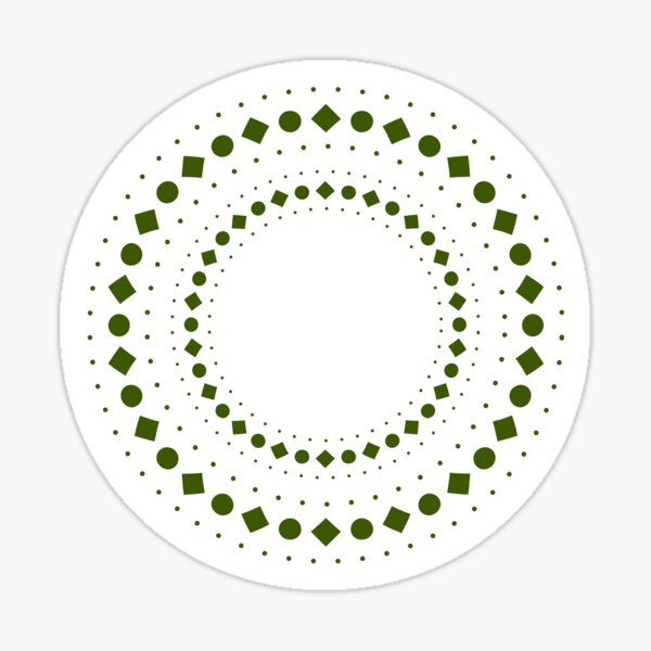 Olive Green Squares in a Circle Planner Sticker Sticker