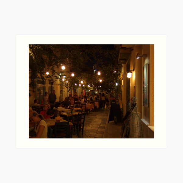 Restaurant Street (Ermoupolis, Syros) Art Print