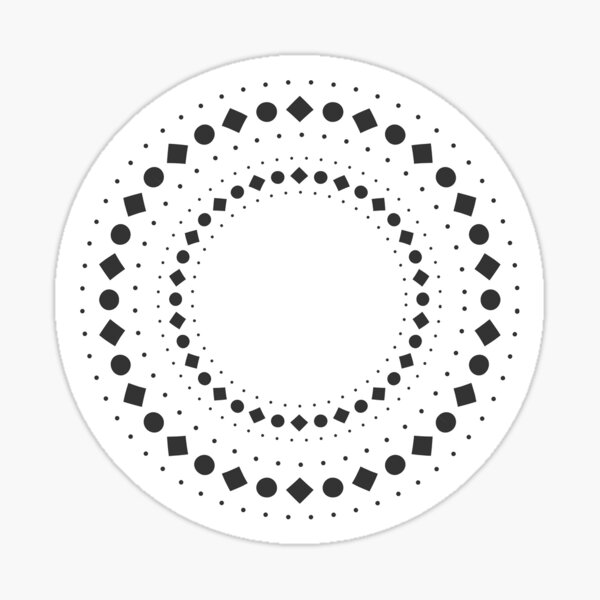 Black Squares in a Circle Planner Sticker Sticker
