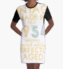 Vintage 1954 Funny Old School 64th Retro Gift T-shirt Graphic T-Shirt Dress