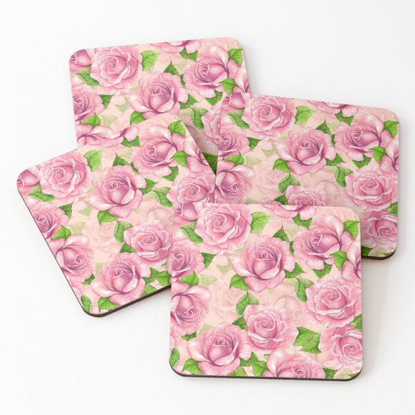 Item preview, Pink watercolor roses pattern designed and sold by Katerina Mitkova Kirilova.