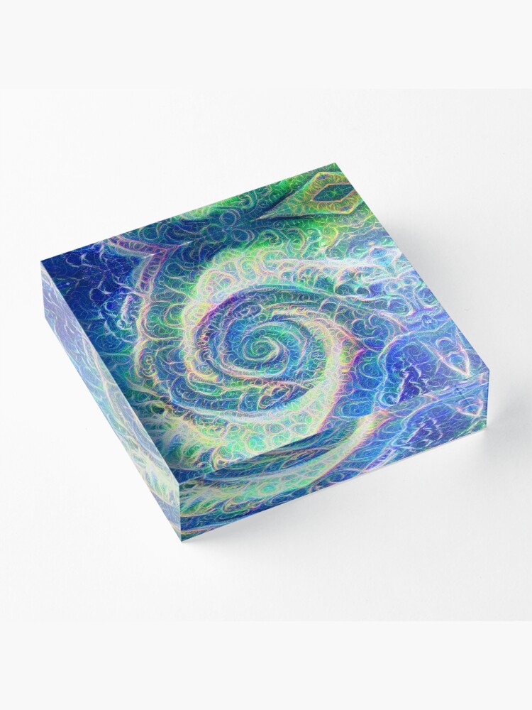 Alternate view of Vortex dragon #DeepDream B Acrylic Block