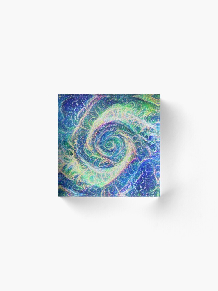 Alternate view of Vortex dragon #DeepDream B Acrylic Block