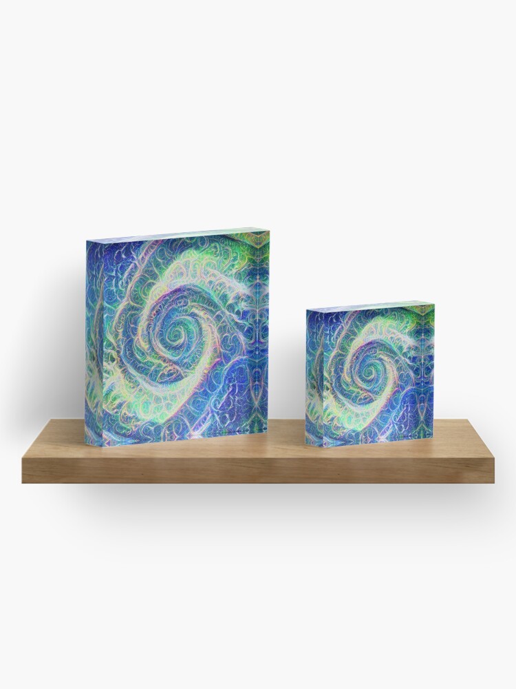 Alternate view of Vortex dragon #DeepDream B Acrylic Block