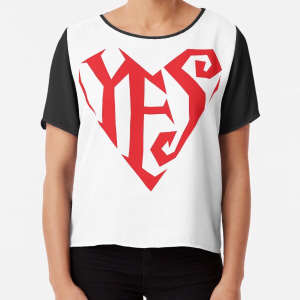 YES RED POSITIVITY Chiffon Top