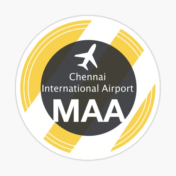 "MAA, Airport in Chennai, India" Sticker for Sale by Aviators | Redbubble