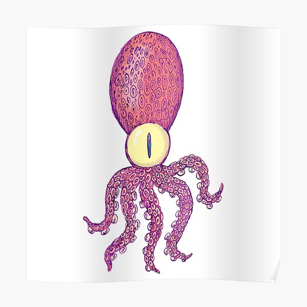 Octopus with big eye Poster