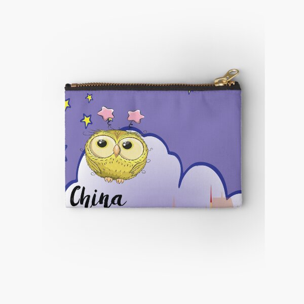 Item preview, Little Yellow Owl in China Unicorn Background/ Chinese Scenery / Travel with an Owl China Chineese American designed and sold by ProjectX23.