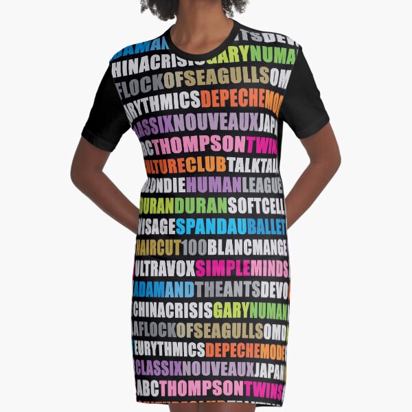80s new wave music #black Graphic T-Shirt Dress