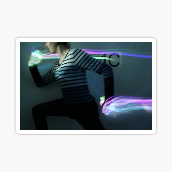 Humans: Person Running & Neon Lights Sticker