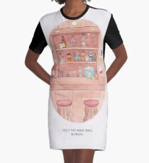 Haruki Murakami's Hear the Wind singen // Illustration einer japanischen Bar in Aquarell und Bleistift T-Shirt Kleid